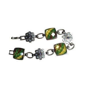 Artisan Swarovski crystal and art glass bracelet
